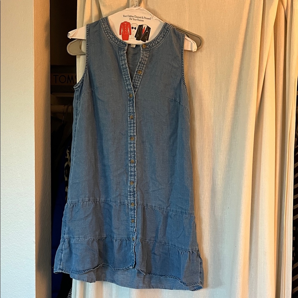LOFT Blue Denim Sleeveless Dress